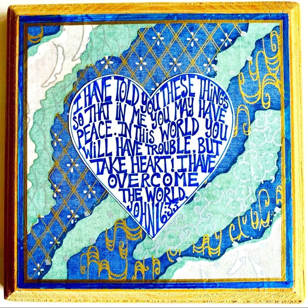 One of a kind handmade scripture art